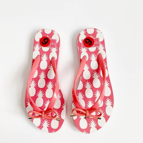 New Kate Spade Pink Pineapple Flip Flops S… - Picture 1 of 8